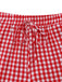 Rot 1980er Gingham Plaid Weites Bein Hose