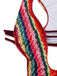 1960er Regenbogen Cutout Riemchen Kunst-Häkel Einteilig Badeanzug