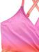 Multicolor 1930er Spaghetti Träger Farbverlauf Einteilig Schwimmkleid
