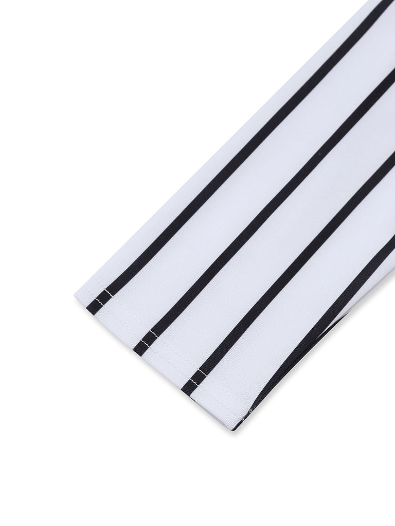 2PCS 1930er Streifen Schulterfrei Top & Fischschwanz Rock