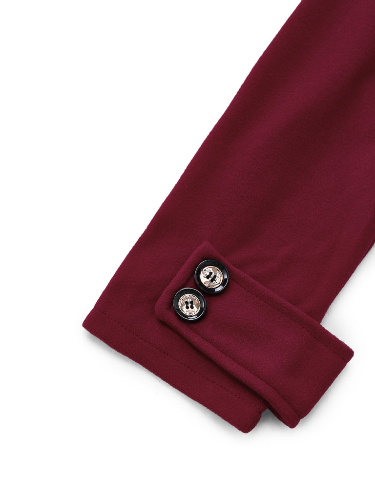 [Vorverkauf] 1940er Kunstwolle Gekerbter Kragen Lang Mantel