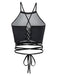 1950er Punk Halter Rückenfrei Schnürung Crop Top