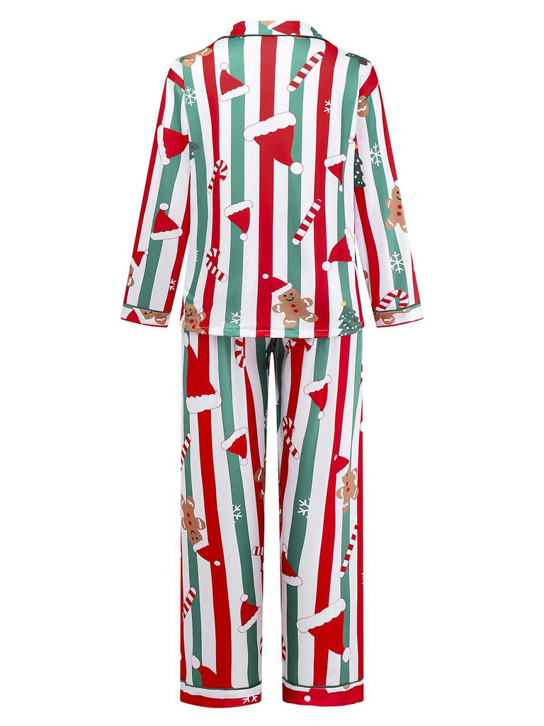 1950er Weihnachten Lebkuchen Zuckerstange Pyjama Set