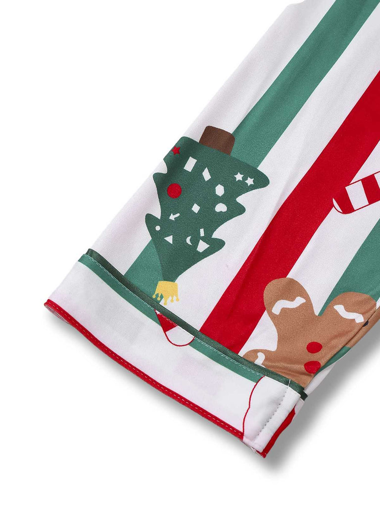 1950er Weihnachten Lebkuchen Zuckerstange Pyjama Set