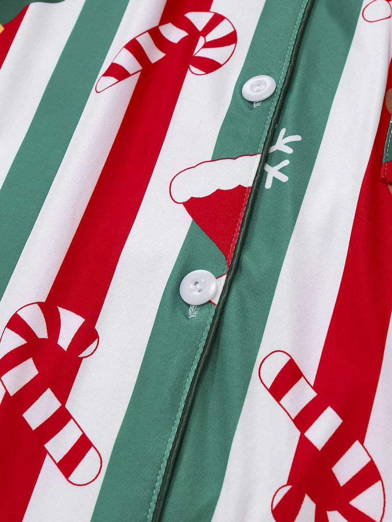 1950er Weihnachten Lebkuchen Zuckerstange Pyjama Set