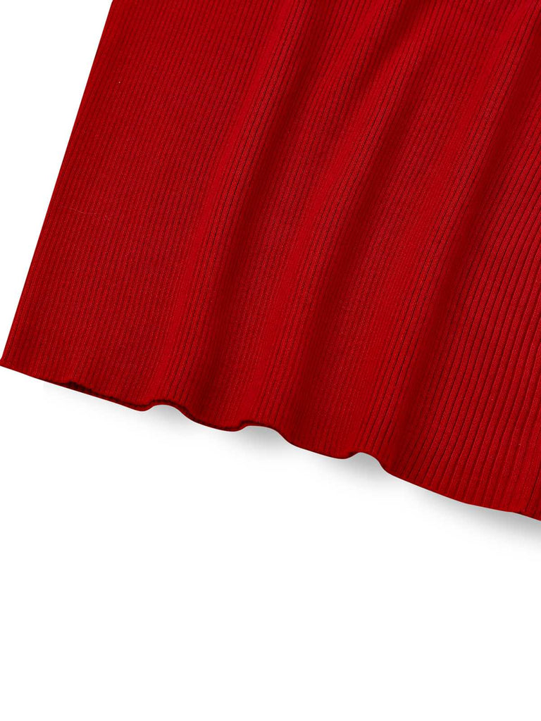 1960er Schulterfrei Farbblock Enges Kleid