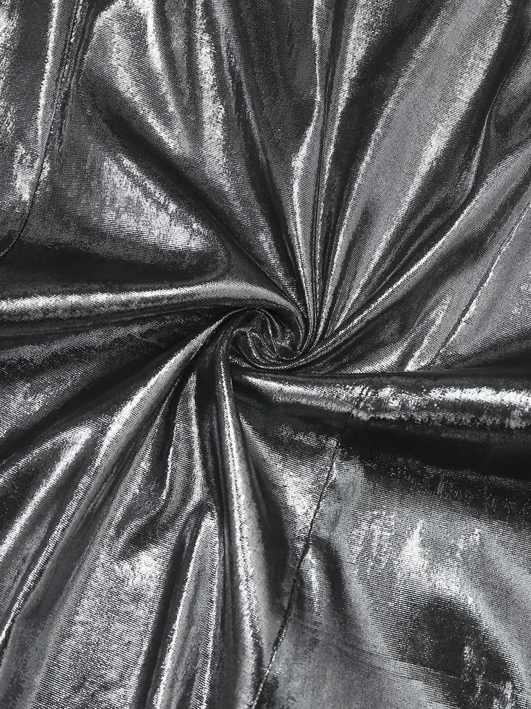 Silber 1930er Spaghetti Träger Meerjungfrau Kleid