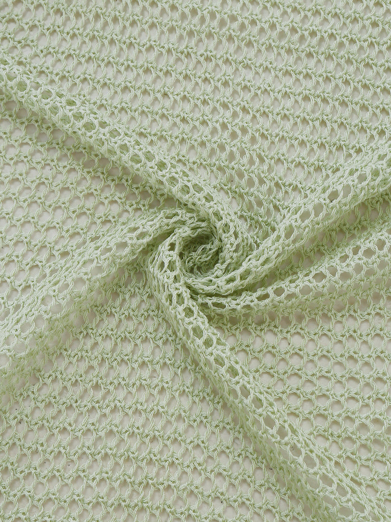 2PCS 1960er Häkel Langarm Strand Cover-Up Set