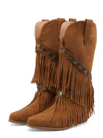 Vintage-Western-Heels aus Denim – Vintage-Schuhe, Retro-Heels
