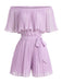 Einfarbiger, schulterfreier Falten-Jumpsuit aus den 1960er Jahren, Größe 6