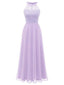 [Vorverkauf] Lavendelfarbenes 70er Neckholder-Abendkleid