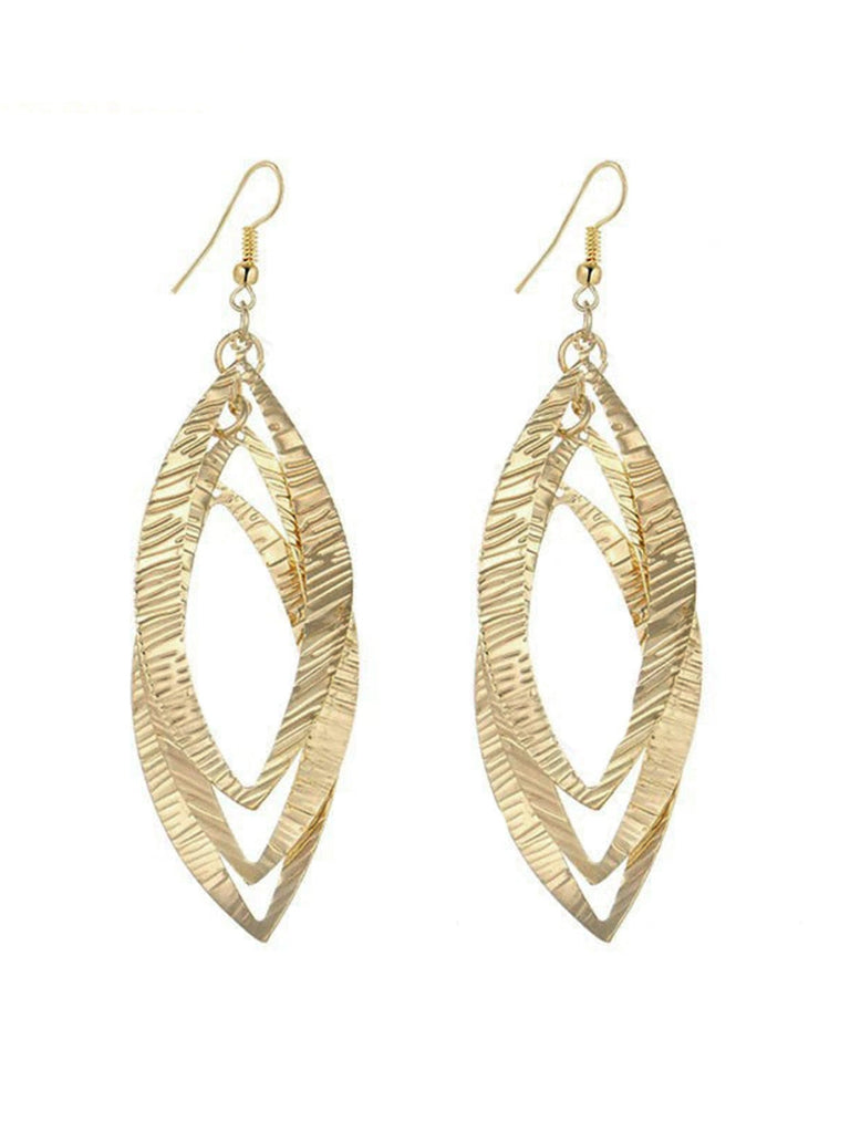 Mehrfarbige Ohrringe mit Blatt, Metallic und strukturiert