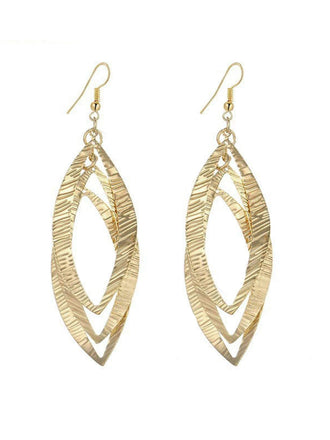 Mehrfarbige Ohrringe mit Blatt, Metallic und strukturiert