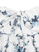 Blauer 70er Trägerloser Jumpsuit mit Blumen-Print und Breit