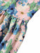 Hellblaues 50er Kleid mit Blumen und Kerbe