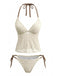 Hellgelbes 50er Tankini-Set mit Neckholder