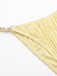 Hellgelber geraffter Bikini im Stil der 1980er Jahre – Vintage-Mode, Retro-Stil