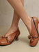 Retro Bogen PU Rundspitze Blockabsatz Schuhe