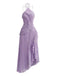 1930er Neckholder Rüschen Plissiertes Maxikleid mit Schlitz