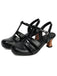 Mary-Jane-Pumps mit Cut-out und Blockabsatz