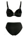 Mehrfarbig 1970er Regenbogen Streifen Bikini-Set