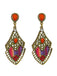 Mehrfarbige Bohemian Ohrringe mit Karo und Strass