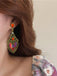 Mehrfarbige Bohemian Ohrringe mit Karo und Strass