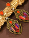 Mehrfarbige Bohemian Ohrringe mit Karo und Strass