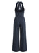 Marineblauer 50er Jumpsuit mit Neckholder und Streifen