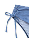 Marineblau gestreifter Tankini mit Rüschenoberteil zum Binden vorne im Vintage-Bademodenstil der 1950er Jahre.