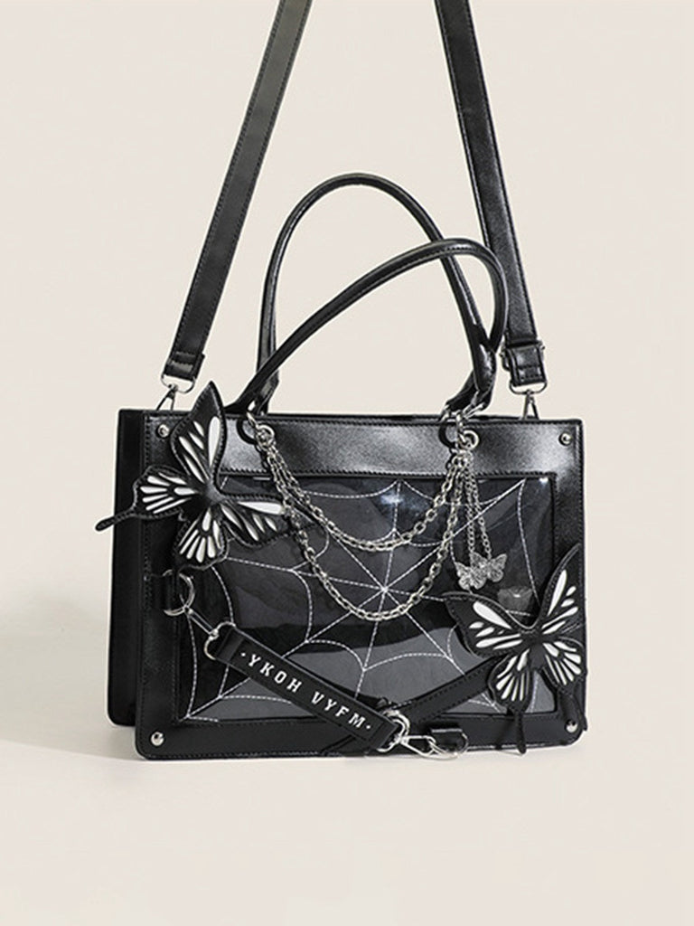 Gothic Schmetterling Spinnennetz Kette Handtasche