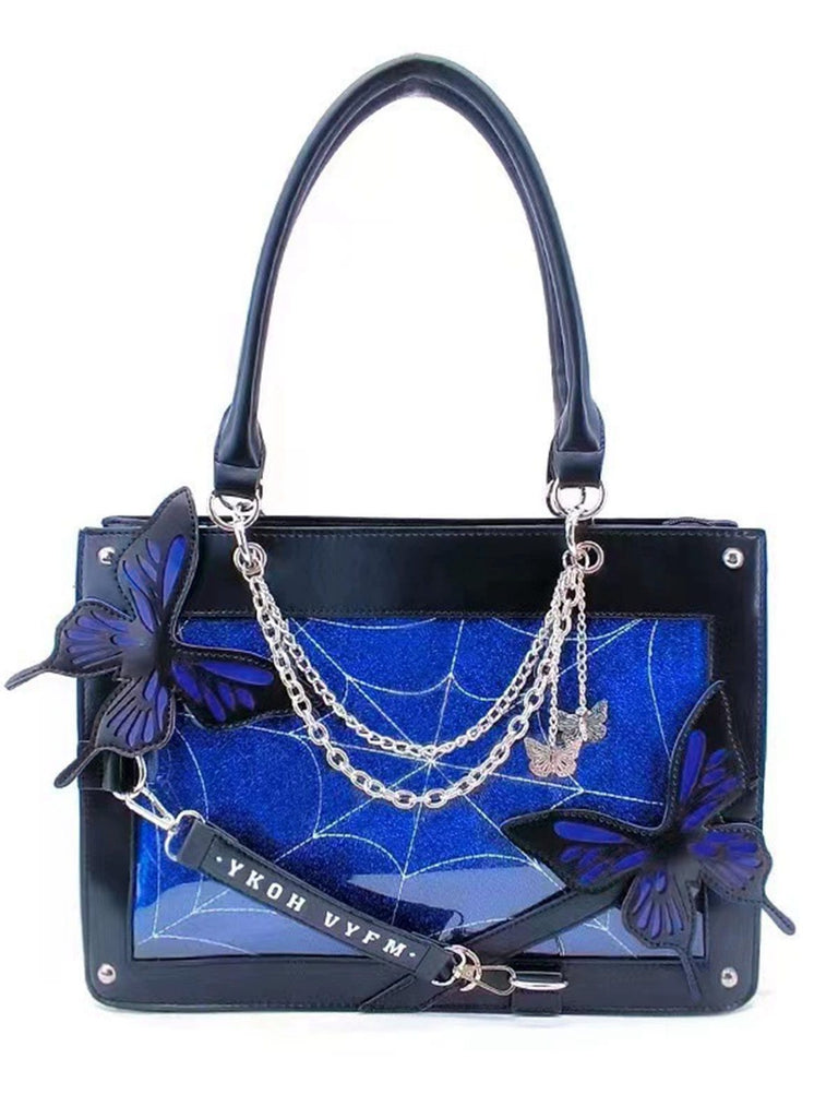 Gothic Schmetterling Spinnennetz Kette Handtasche