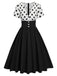 1950er V-Ausschnitt Polka Dots Swing Kleid