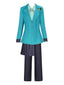 4PCS 1940er Wicked Asymmetrical Blazer Set & Faltenrock