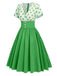 1950er V-Ausschnitt Polka Dots Swing Kleid