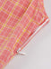 Rosa 1950er Plaid Geknöpftes Revers Gürtel Kleid