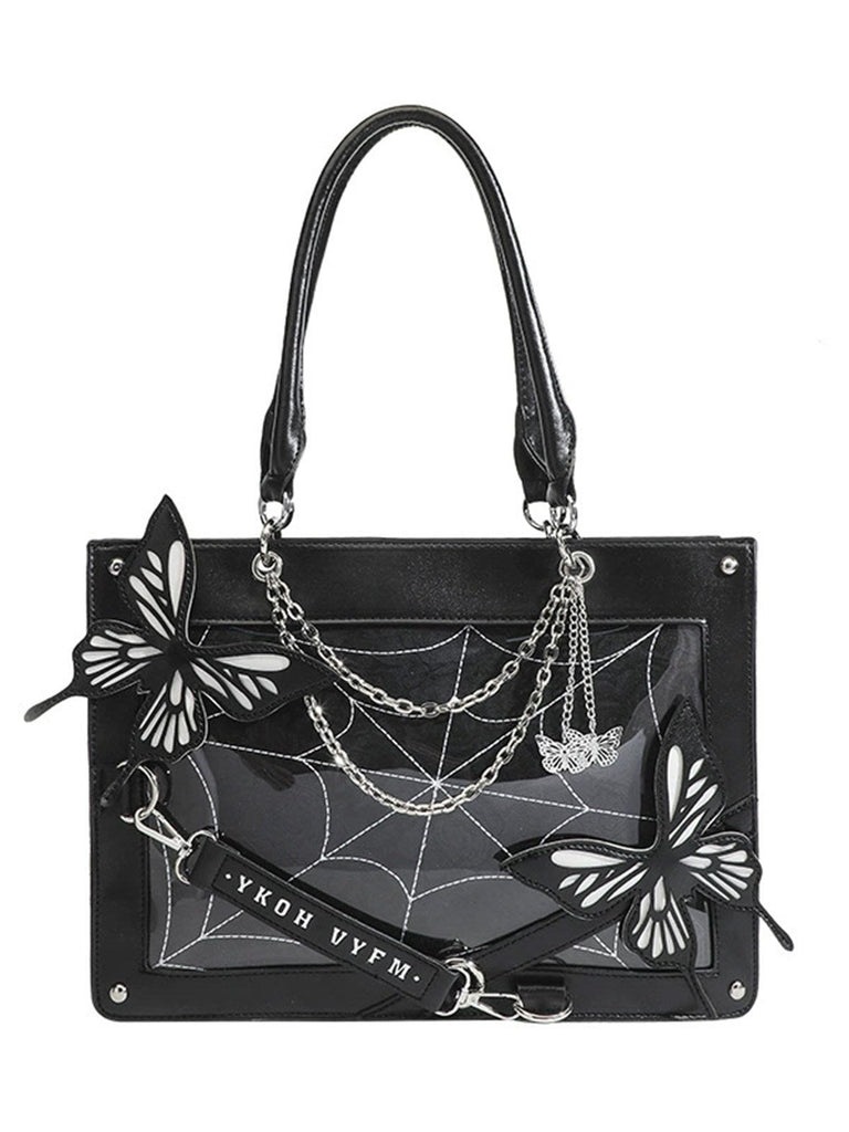 Gothic Schmetterling Spinnennetz Kette Handtasche