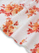 Orange 40er Kleid mit Puffärmel und Blumen