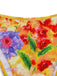 Orange 60er Netz-Bikini-Set & Cover-Up mit Neckholder und Blumen