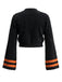 Schwarzer 70er Halloween Crop-Pullover mit Kürbisgesicht