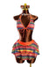 Orange 1980er Boho Irregulär Bikini-Set & Abdeckung Up