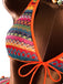 Orange 1980er Boho Irregulär Bikini-Set & Abdeckung Up