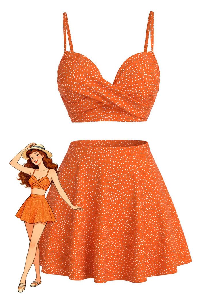 Tankini-Set mit Polka-Dots und Bügeln aus den 1950er Jahren, 5er-Set