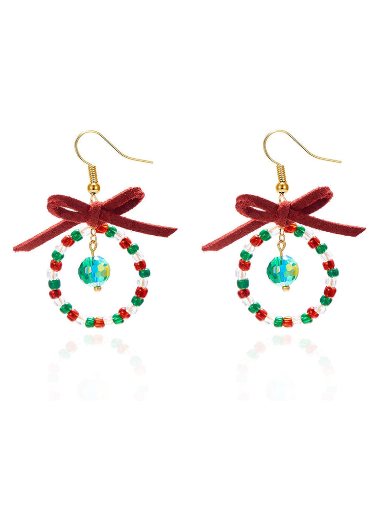 Vintage Bogen Edelsteinperlen Ohrringe