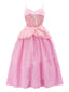 Rosa 1950er Glinda Wicked Spaghetti Netz Patchwork Kleid