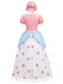 Rosa 1940er Bo Gucken Cosplay Puffärmel Polka Punkt Kleid