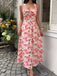 Rosa 40er Kleid mit Neckholder und Blumen