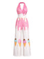 [Vorverkauf] Rosa 50er Jumpsuit mit Neckholder und Eis-Motiv