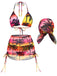 Rosa Bikini mit Blumenmuster im tropischen Stil der 1960er Jahre – Vintage-Mode, Retro-Stil