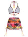 Rosa Bikini mit Blumenmuster im tropischen Stil der 1960er Jahre – Vintage-Mode, Retro-Stil